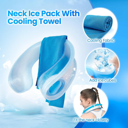 samply Reusable Ice Packs for Neck, Neck Ice Pack Wrap, Dove Gray | Wearable design cools the neck and shoulders in hot weather. Reusable gel pack is ideal for commuting, work and outdoor use.