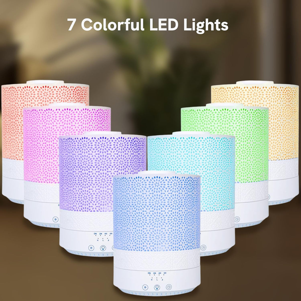BlueHills 2500 ML Humidifier with Essential Oil Diffuser Combo Aroma Home Décor Design for Large Bed Bath Kids Baby Living Rooms Big Capacity LED Lights Scent Ultrasonic Cool Mist Wood Grain F006