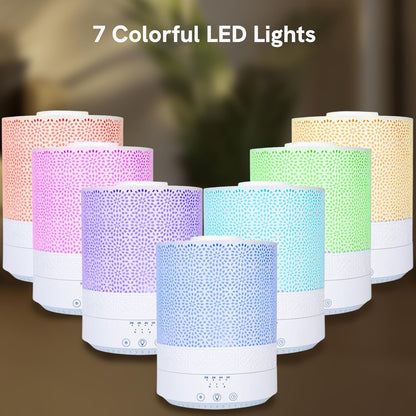 BlueHills 2500 ML Humidifier with Essential Oil Diffuser Combo Aroma Home Décor Design for Large Bed Bath Kids Baby Living Rooms Big Capacity LED Lights Scent Ultrasonic Cool Mist Wood Grain F006