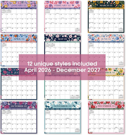 2026-2027 Magnetic Calendar for Refrigerator, Apr 2026-Dec 2027 | 21-Month Fridge Calendar 2026-2027 for Home Planning, Scheduling and Easy Organization, Greenery