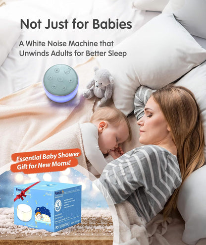 FamiSym Rechargeable White Noise Sound Machine Baby with Night Light