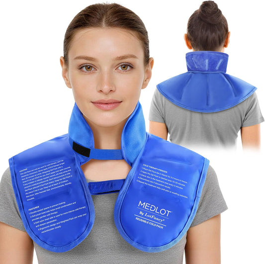 LotFancy Neck and Shoulder Ice Pack Wrap, Reusable Ice Pack for Injuries