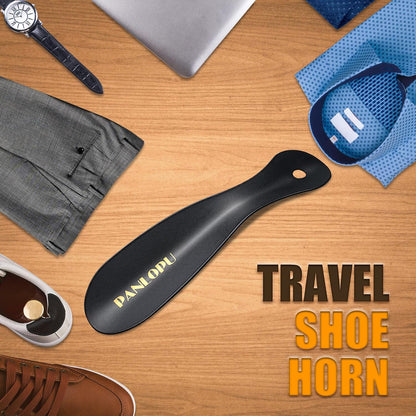 Metal Shoe Horn 7.5Inch Portable Stainless Steel Fashion Travel | Rust-resistant Ergonomic Curved Design Compact Size