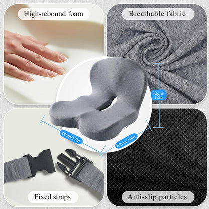Seat Cushion with Lumbar Support Pillow, Back and Seat Cushion for Office