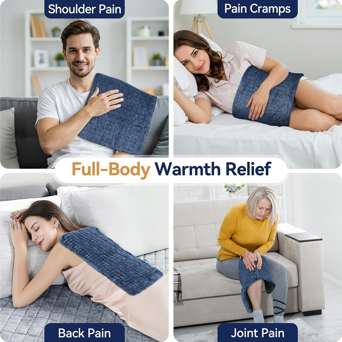 Heating Pad for Back, 17 x 33 in,9 Heat Settings,4 Timer, Gray