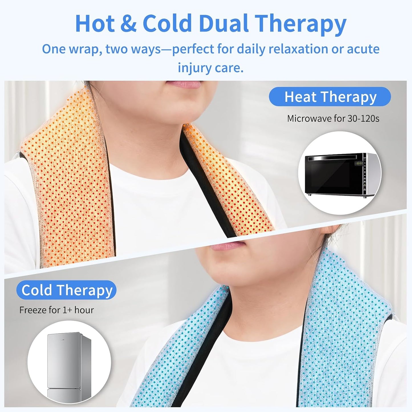 Heating Pad Microwavable - Neck Wrap Microwavable Heating Pad for Neck and Shoulder, Relaxation, Pain Relief
