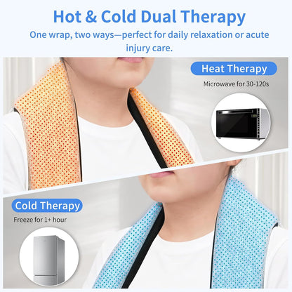 Heating Pad Microwavable - Neck Wrap Microwavable Heating Pad for Neck and Shoulder, Relaxation, Pain Relief
