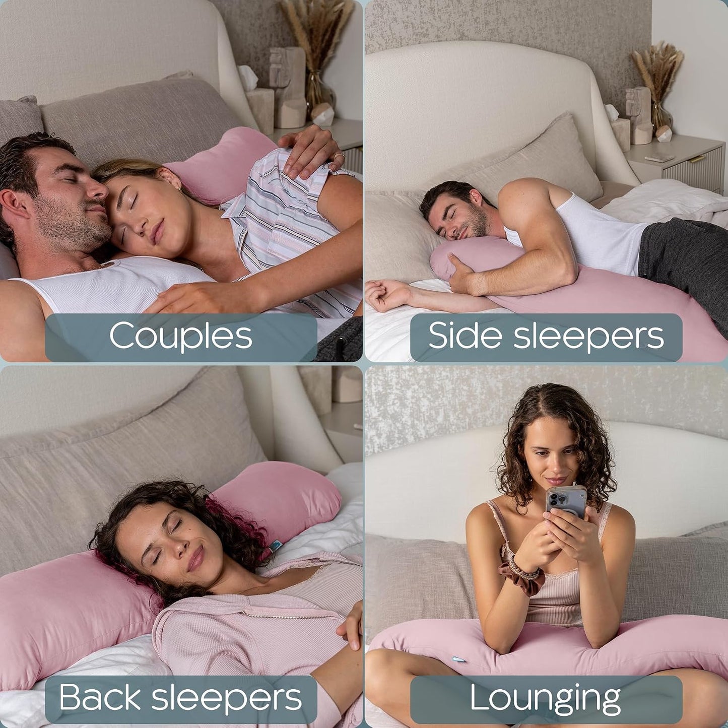 Weighted Body Pillow 6.5lbs, Cooling Tencel Cover, 41” x 10” | Calming Weighted Comfort, Breathable Cooling Cover, Machine Washable, Made for Side Sleepers, 12 Month Warranty