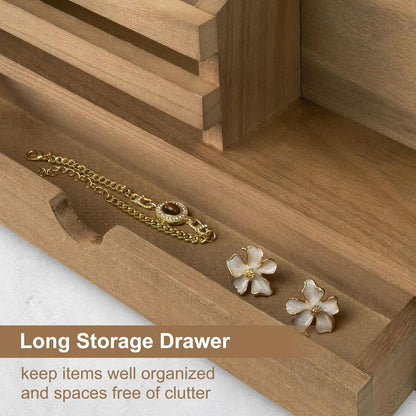 Key Holder Wall Mount, Mail Holder with Storage Drawer | Key and Mail Holder with 5 Key Hooks for Coat, Dog Leash, Home Decor Rack, House Accessories, Entry Way Organizer