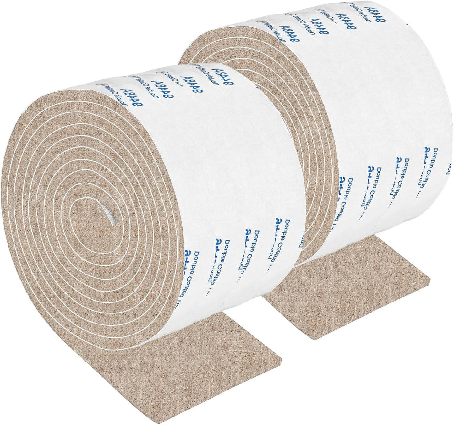 Felt Strips with Adhesive Backing, Felt Tape with Adhesive Backing, Felt Furniture Strips 2 Pack Roll 1/2x 60 Inches Black, Felt Strips for Furniture
