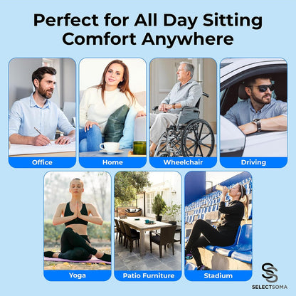 Gel Seat Cushion for Long Sitting, Pressure Relief for Tailbone and Back