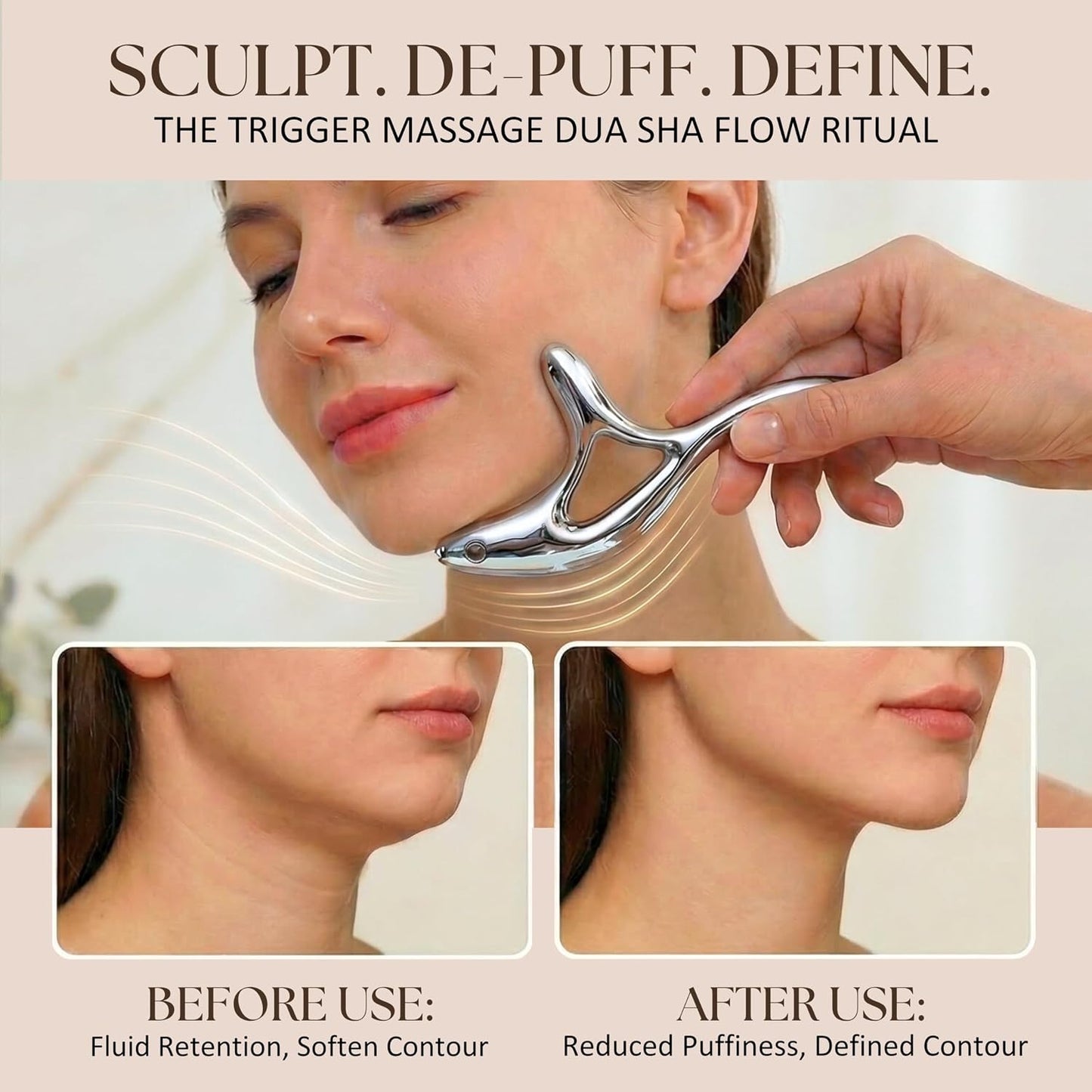 Trigger Point Massage Tool, Gua Sha Tool for Deep Tissue Massage & Fascia Release, Metal Muscle Scraper, Stainless Steel Thumb Saver, Acupressure Myofascial Release Tool, Full Body Pain Relief