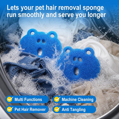 7 PCS Pet Hair Remover for Laundry, Reusable Dog Hair Remover Tool | Dog & Cat Hair, Reusable Pet Fur Catcher, For Washing Machine and Dryer, Lint Remover Tool, With White Mesh Storage Bag, Blue
