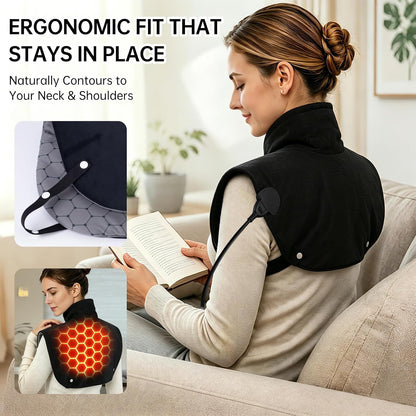 1min Fast Heating Pad for Neck Shoulders & Back, 6X Far Infrared Heat Wrap