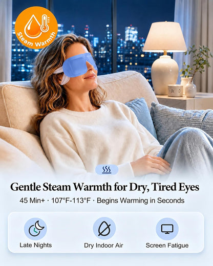 16 Pack Steam Eye Masks for Dry Eyes, Disposable Self-Heating Warm Compress