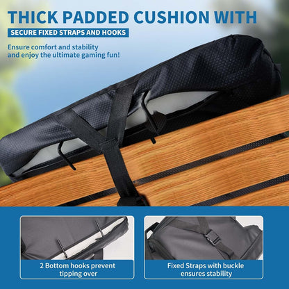 Wide Heated Stadium Seat for Bleachers w/Back Support & Cushion | 5-Position Adjustable Heated Stadium Seat with Armrests, 3 Heat Levels, Anti-Slip, Side Pockets, Backpack Straps (No Battery)