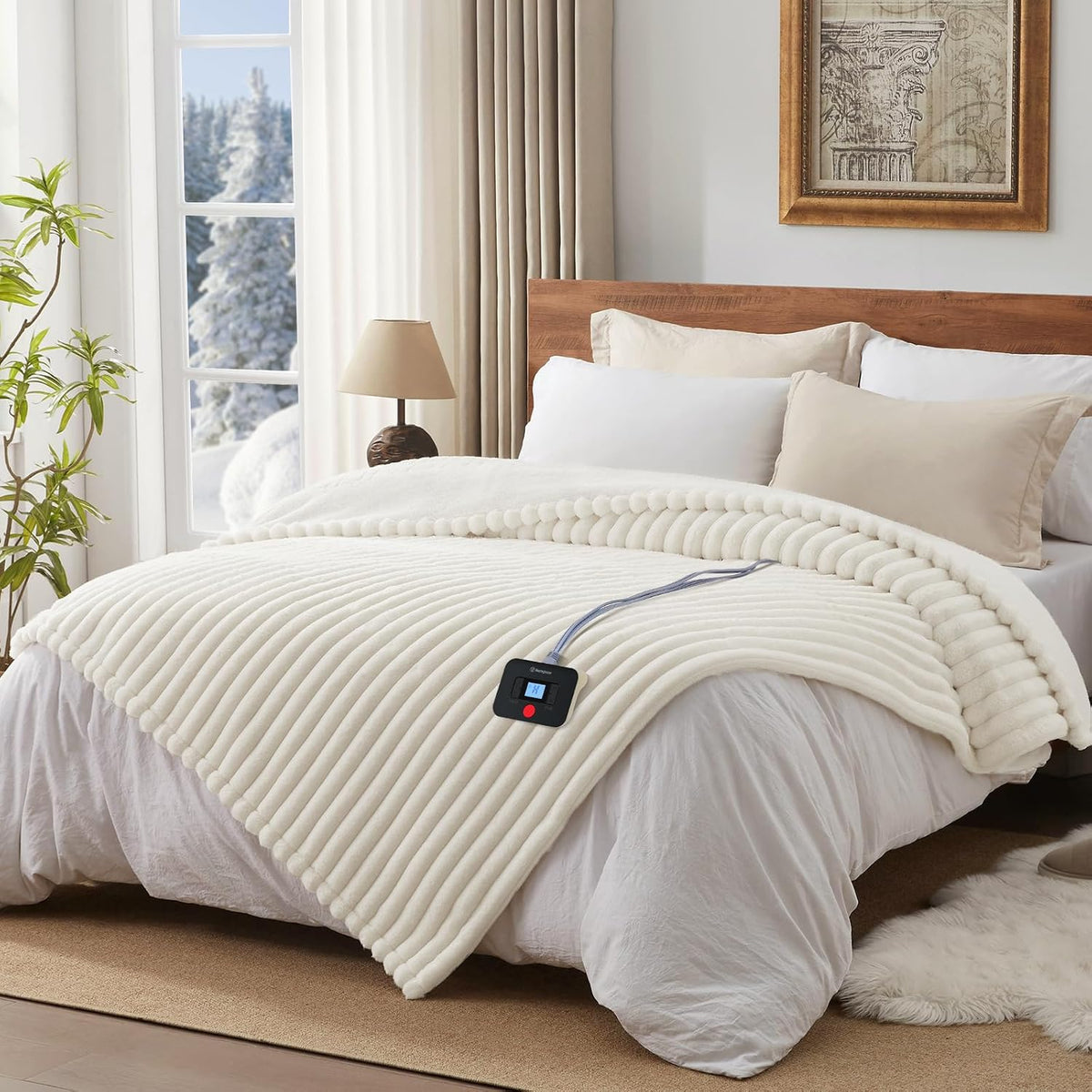 Westinghouse Heated Throw Blanket, 50"x60", Charcoal, ETL Certified
