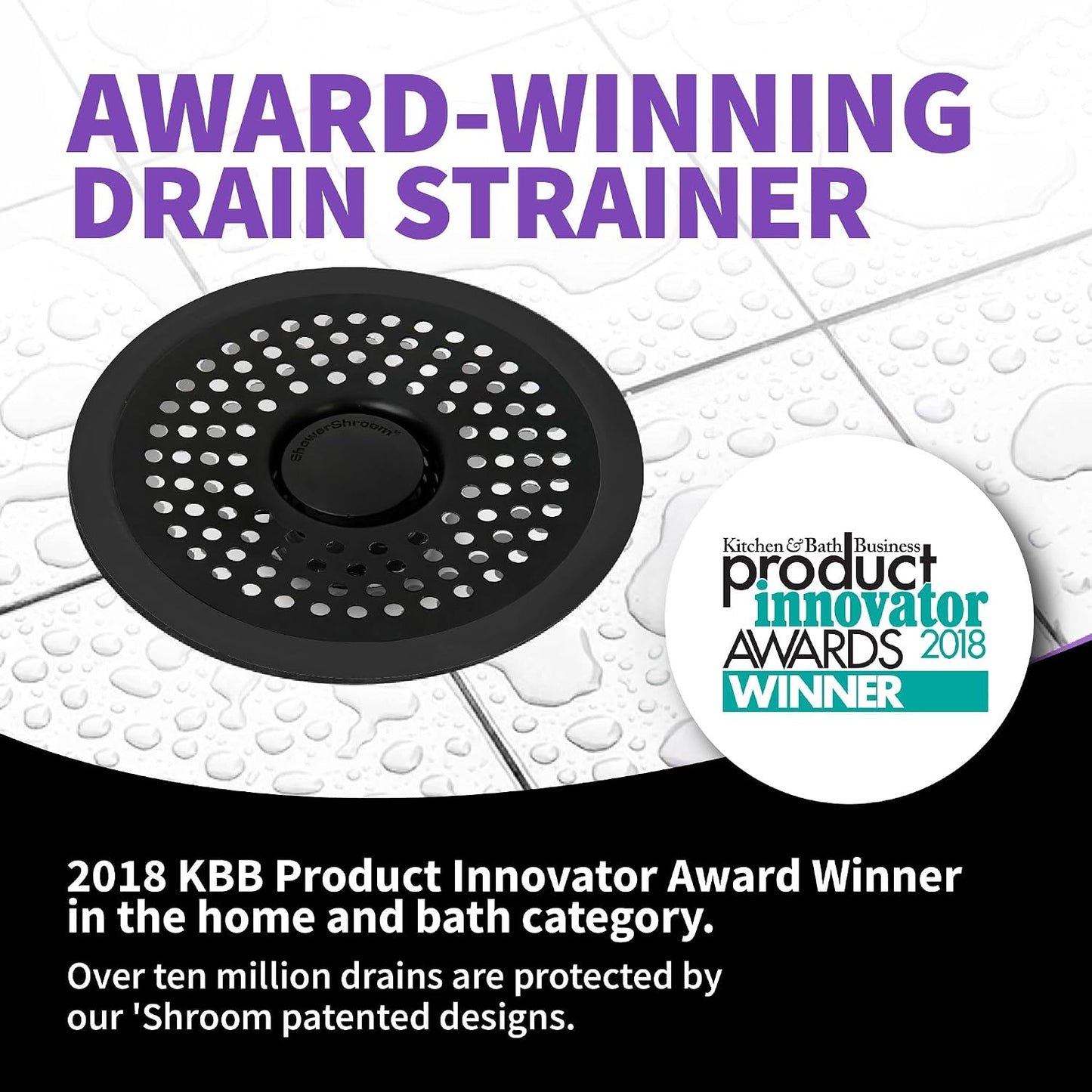 ShowerShroom SHSULT755 Ultra Revolutionary Shower Hair Catcher Drain Protector, No Size, Stainless