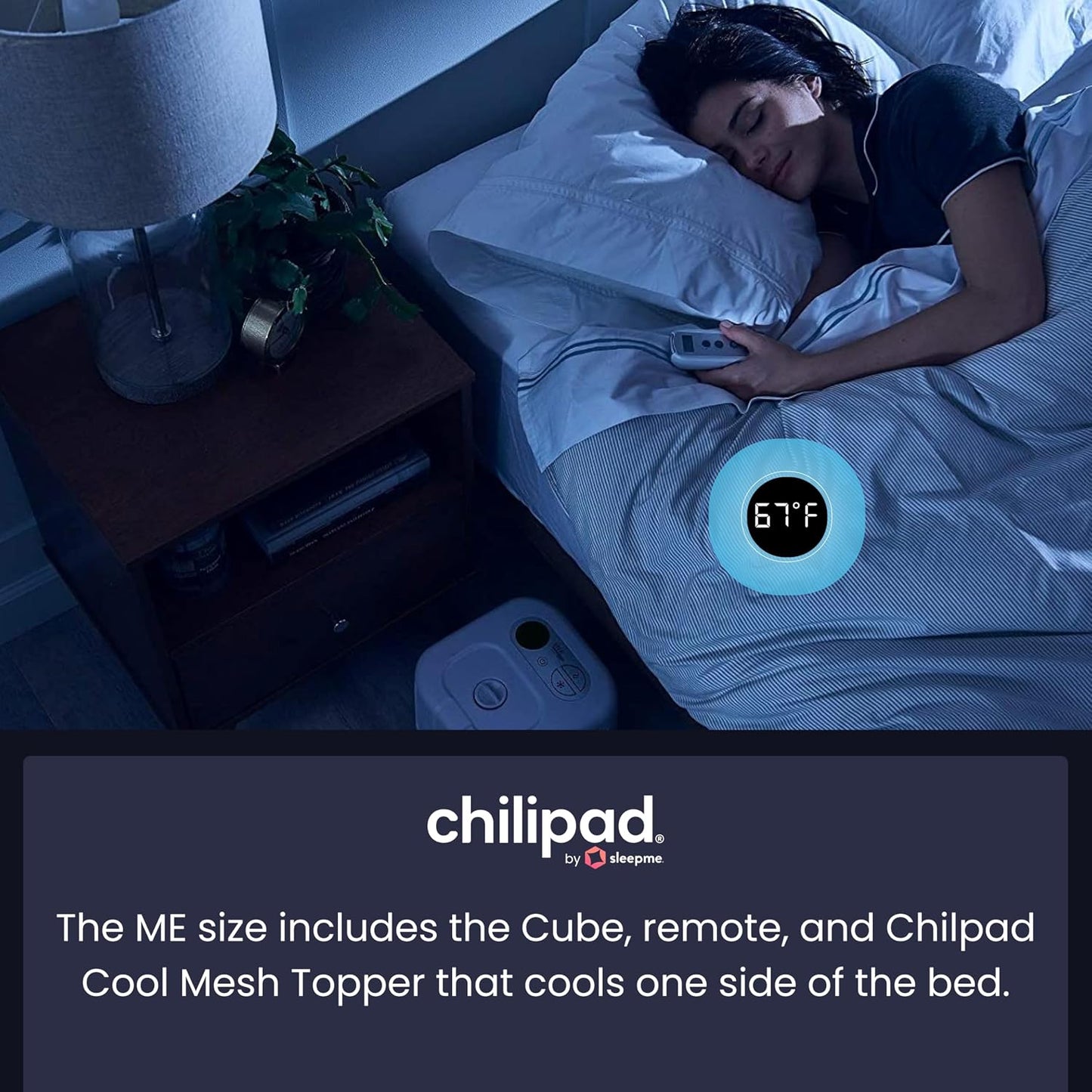 Chilipad Cube Bed Cooling System - Cooling & Heating Mattress Topper, Set Individual Bed Temperature, Cool Sleep Enhancement, Temp Range of 60-115°F, ME Half Queen Bedsize (30"W x 80"L), Model: CP500