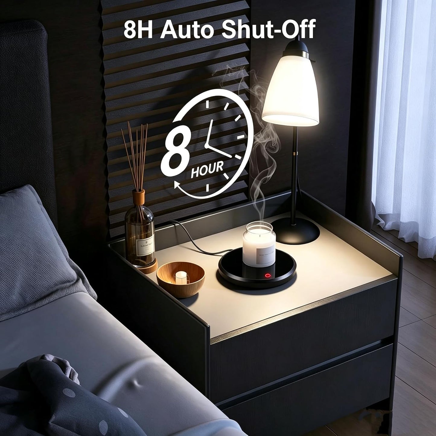 Coffee Mug Warmer, Auto-Shutoff Cup Warmer for Home Office Desk Use, Electric Beverage Warmer Heating Plate（Black ）