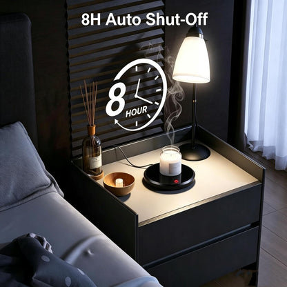 Coffee Mug Warmer, Auto-Shutoff Cup Warmer for Home Office Desk Use, Electric Beverage Warmer Heating Plate（Black ）