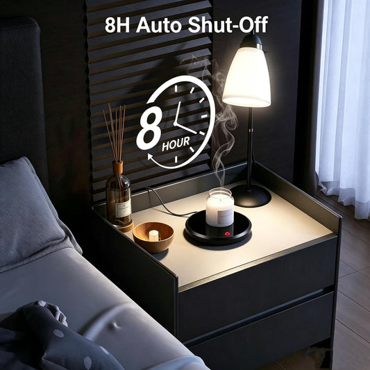 Coffee Mug Warmer, Auto-Shutoff Cup Warmer for Home Office Desk Use, Electric Beverage Warmer Heating Plate（Black ）