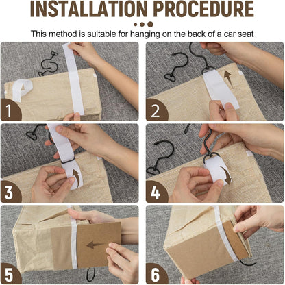 Bedside Caddy, bedside organizer, Hanging Organizers (Beige)