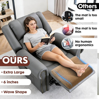 B Shape Corduroy Recliner Foot Pillow, Foam Extra Large Foot Rest Cushion with Adjustable Straps, Suitable for Bed Chair Sofa Headrest Back Lumbar Leg Support Pillow (Light Brown)