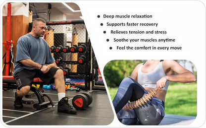 Curved Muscle Roller Stick – Deep Tissue Massage Stick for Muscle Recovery & Sports Therapy, Manual Massage Roller for Legs, Back & Trigger Points (Zero Flex Steel Core) with Travel Bag