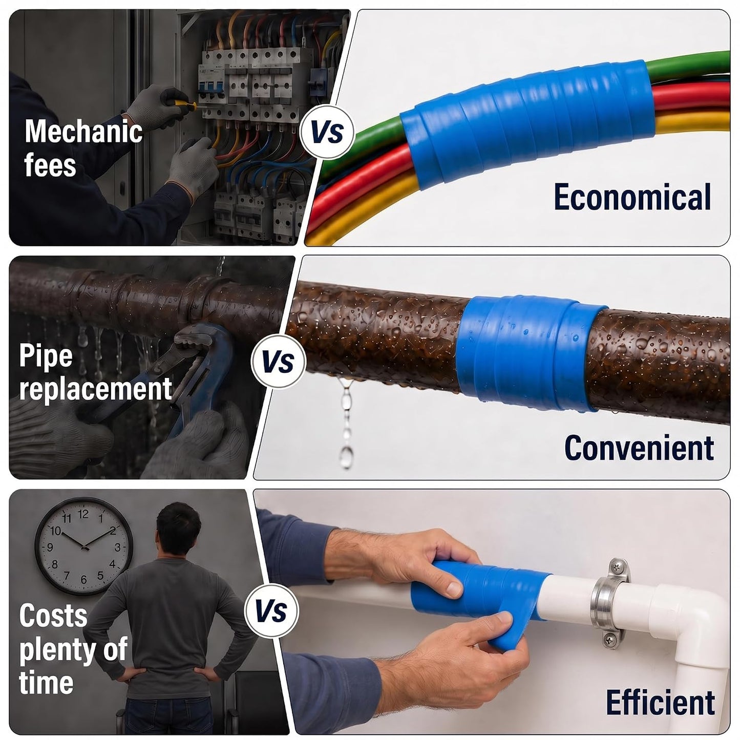 Self Fusing Silicone Tape 2 Rolls Flex Seal Tape 1 Inch x 10 Feet | Waterproof Hose Repair Tape, Silicone Rubber for Plumbing, Pipe Leak Seal, Rescue Tape, Outdoor Coax And Tool Fixation
