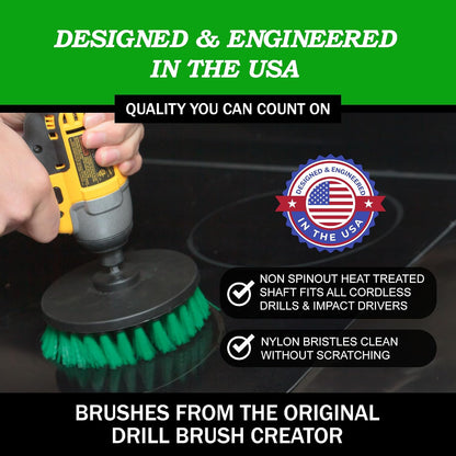 Cordless Power Spin Scrubber Drill Attachment - Electric Dish Scrubber Spin | Medium Drill Brush Attachments for Cleaning Tile, Grout, Dishes, Pots, Pans, Air Fryers, Fish Tanks, Boat Seats & Boat Hulls