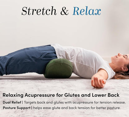 Halo Lumbar Massage Stretcher with 8 Acupressure Nodes for Waist, Hip, and Back Pain Relief, Ergonomically Designed for Active Stretching, Recovery Gift