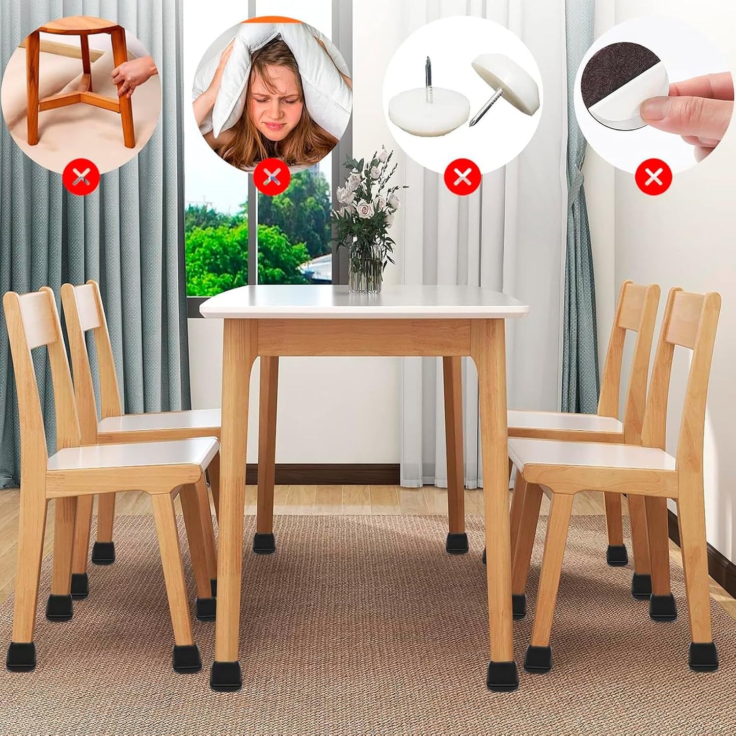 Chair Sliders for Carpet, 16PCS Furniture Sliders for Carpeted Floors & Hardwood Floors, Round Chair Glide Pads for Quickly and Easily Moving Furniture, Protect Floor(Clear, Fit 0.75"-1.1") | Chair Glides for Carpet & Hardwood Floor, Furniture Slides