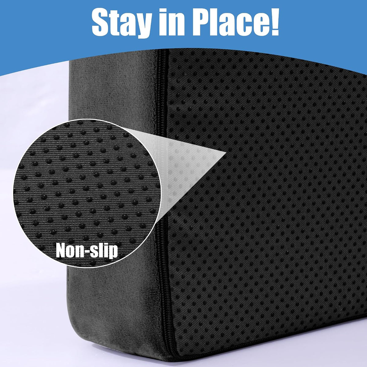 HOMBYS Recliner Seat Cushion with Lumbar Support Pillow and Adjustable Headrest, Medium Firm Foam Filling Chair Pad and Back Support, Non-Slip Design for Comfort and Pressure Reduce, Black