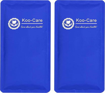 Koo-Care Large Flexible Gel Ice Pack for Injuries Reusable Hot Cold Compress - Fit for Shoulder Arm, Back, Hip, Knee, Shin, Foot Pain Relief, Swelling, Physical Therapy (L, 11" x 14") Pack of 2