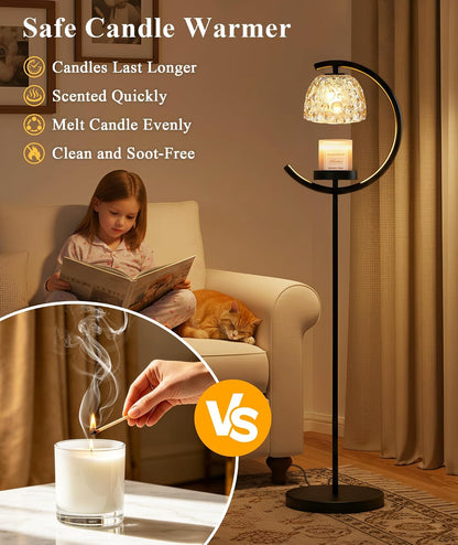 seenlast Candle Warmer Floor Lamp with Timer and Dimmer