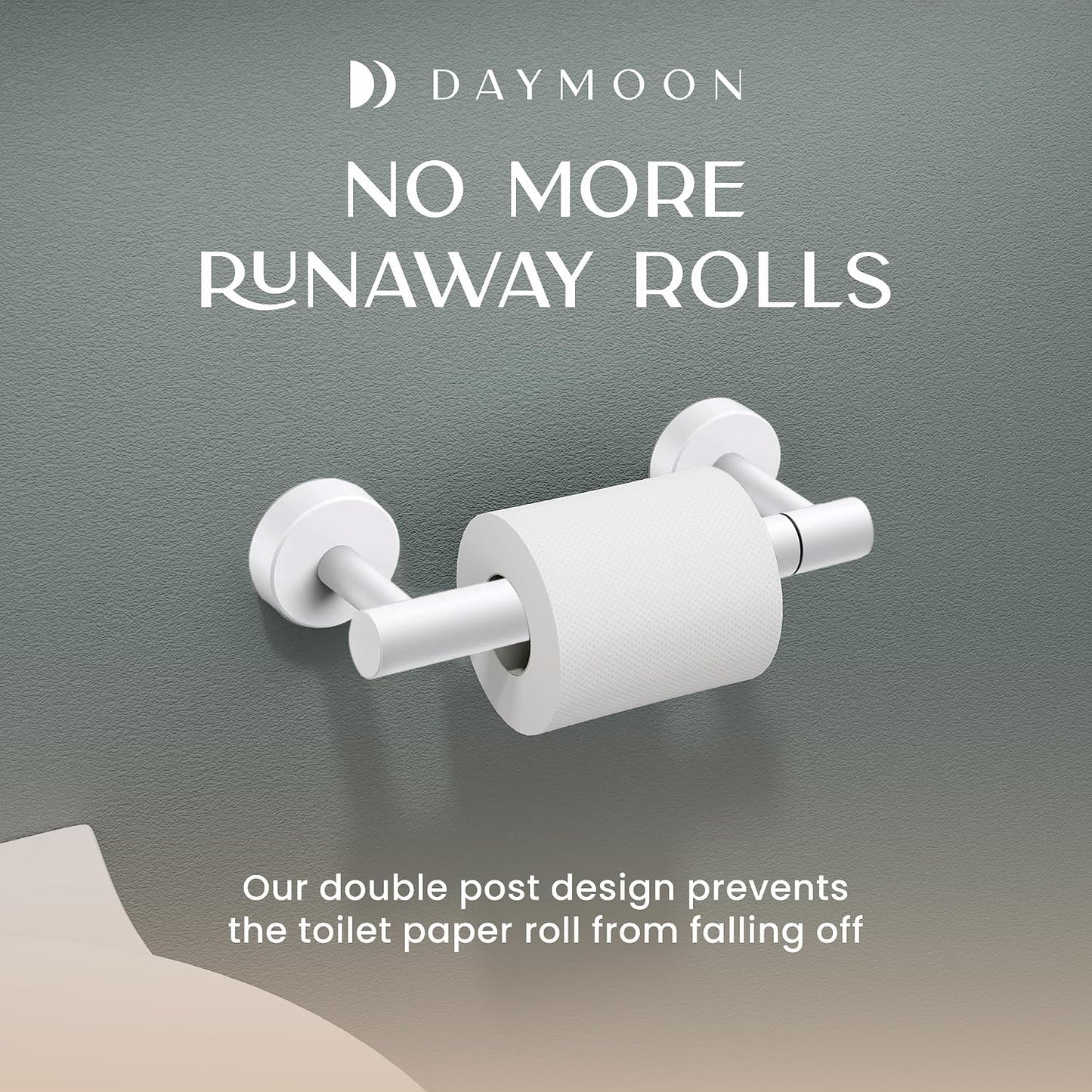 Day Moon™ - Toilet Paper Holder with Shelf - Modern Roll Holder for Bathroom - 1 Pack - Wall Mount - with Storage, Gold