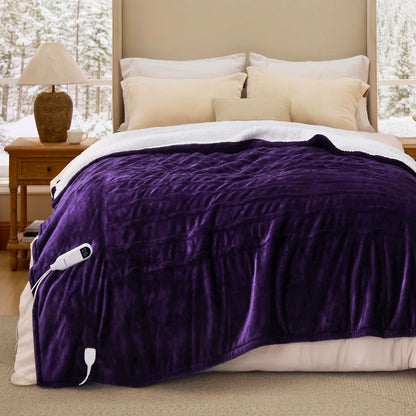 Bedsure Heated Blanket Throw Blanket with Preheat Function - Fast Heating Electric Blanket, Soft Flannel Throw with 6 Time Settings(Up to 10H), 6 Heating Settings, Gifts for Grandma (50"x60", Grey)
