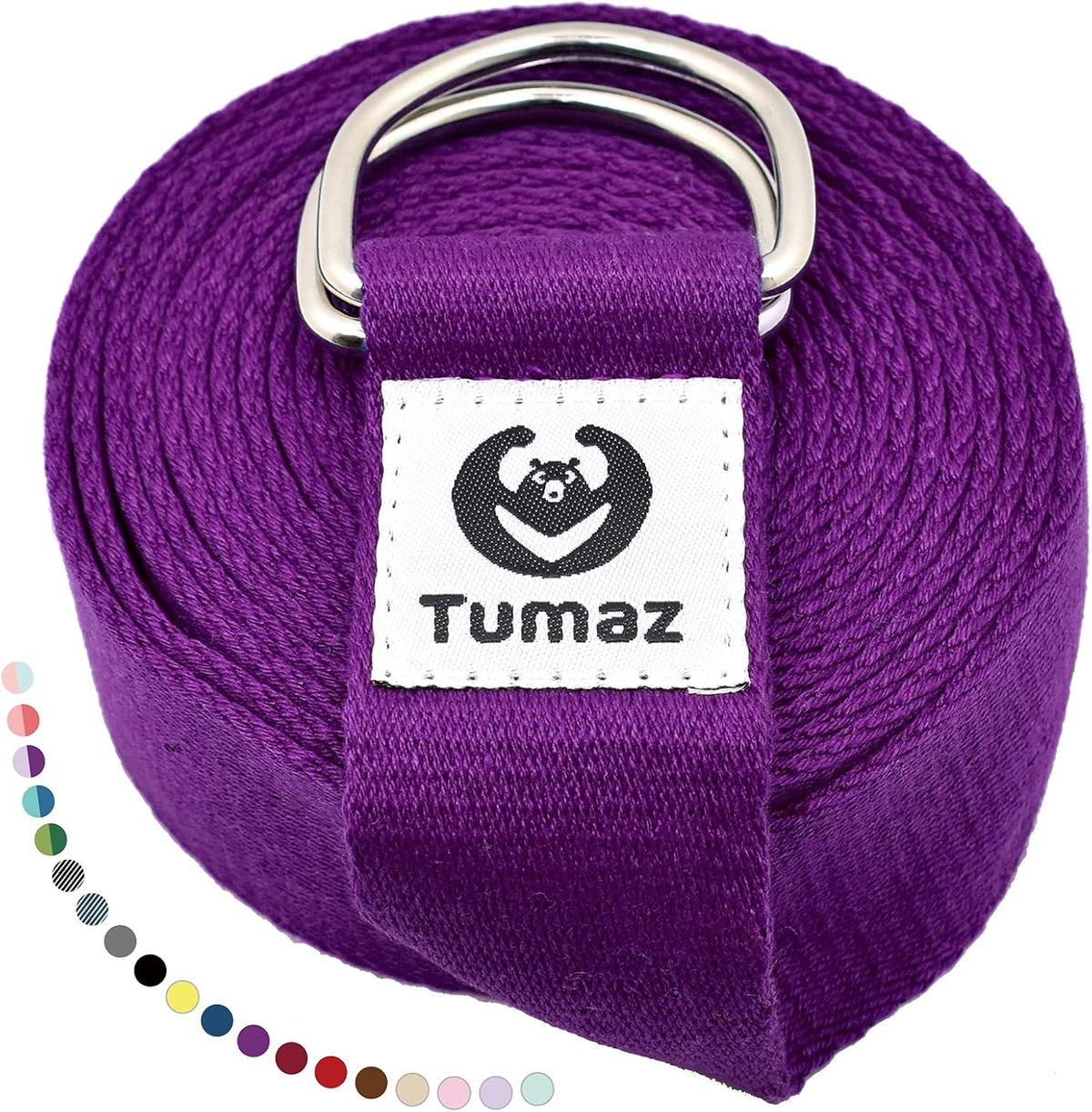 Tumaz Yoga Strap for Stretching with Adjustable D-Ring, 6/8/10 ft