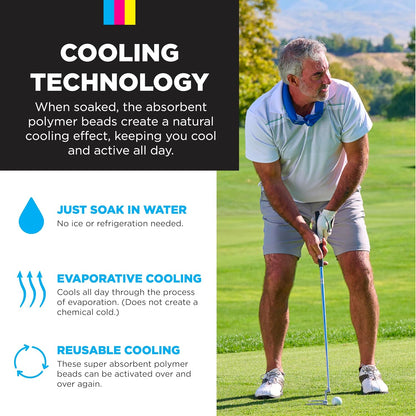 KOOLGATOR Evaporative Cooling Neck Wrap, Blue Paisley, 1 Pack | Reusable Neck Cooler with Long Lasting Relief During Hot Weather Activities, Sports, & Outdoor Work