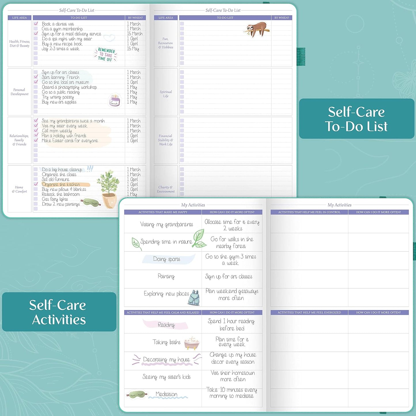 Legend Self-Care Journal – Guided Daily Reflection Journal to Support Mental & Physical Health – Daily Mood, Meditation & Personal Development Notebook – 7.1x10.5”, Lasts 3 Months (Turquoise)