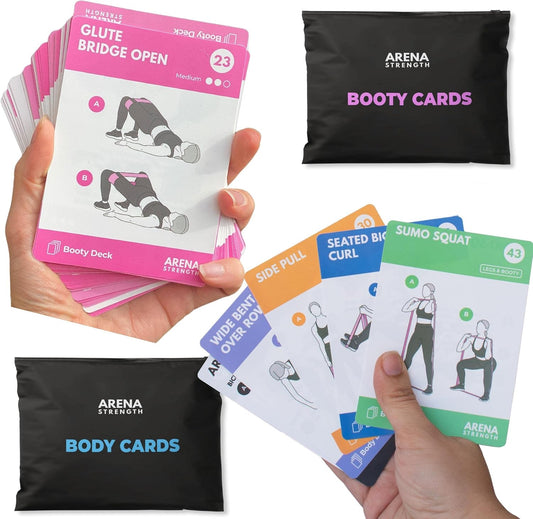 Arena Strength Exercise Card Deck Bundle - Booty & Body Workout Cards