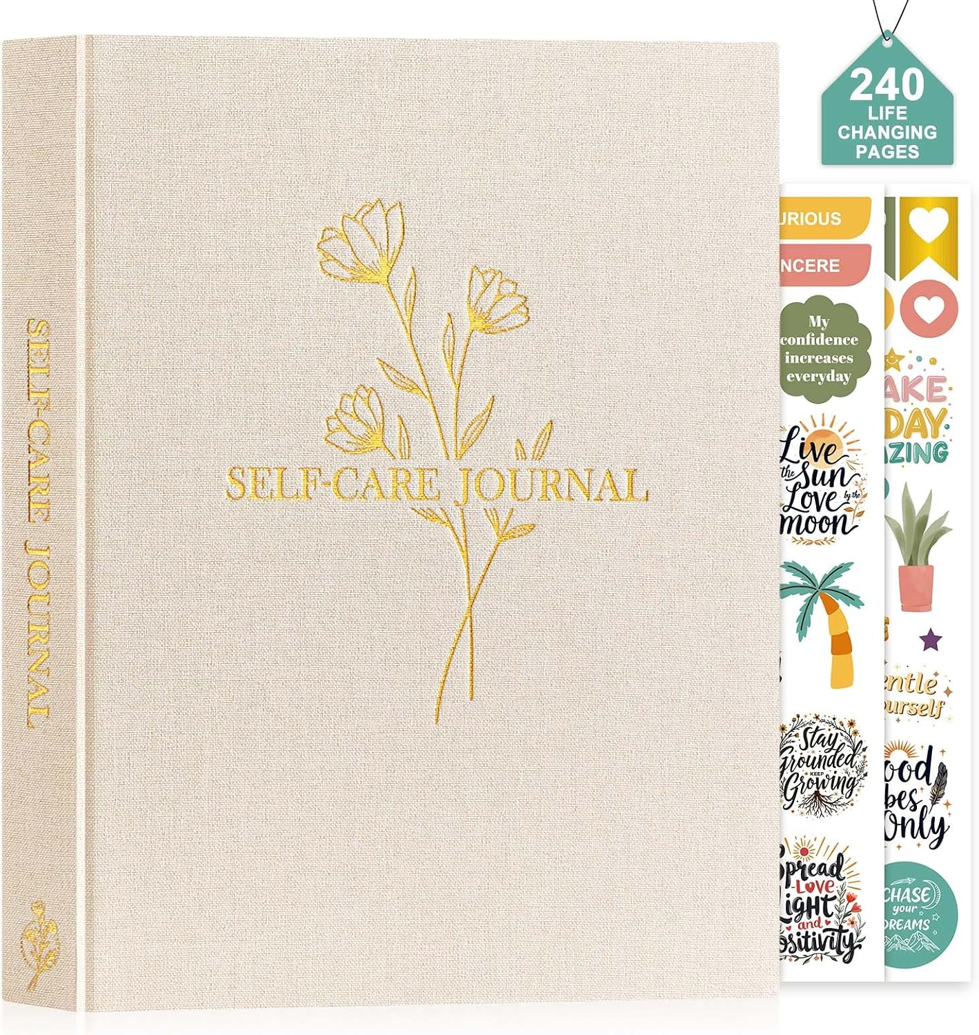 Lanpn Self Care Journal for Women, Self Love Guided Journals with Prompts, Daily Reflection Wellness & Gratitude Planner, 5 Minute Mental Health Notebook, Mindfulness Mood Log, 240 Pages, Sage Green