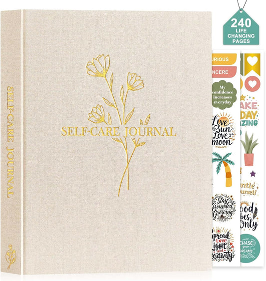 Lanpn Self Care Journal for Women, Self Love Guided Journals with Prompts, Daily Reflection Wellness & Gratitude Planner, 5 Minute Mental Health Notebook, Mindfulness Mood Log, 240 Pages, Sage Green