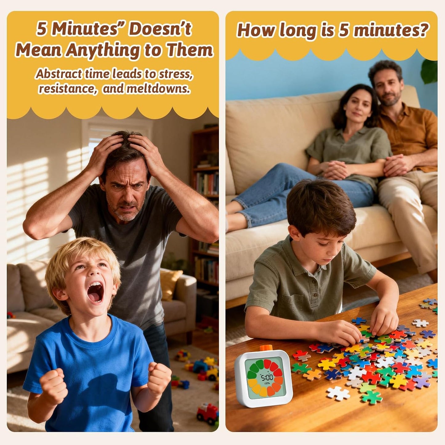EooCoo School Supplies for Kids Visual Timer for ADHD & Autism, Digital Countdown Timer with Smiley Face-Style Visual Time Progress, Easy Time Management Tool, Classroom Learning & Home Daily Routines