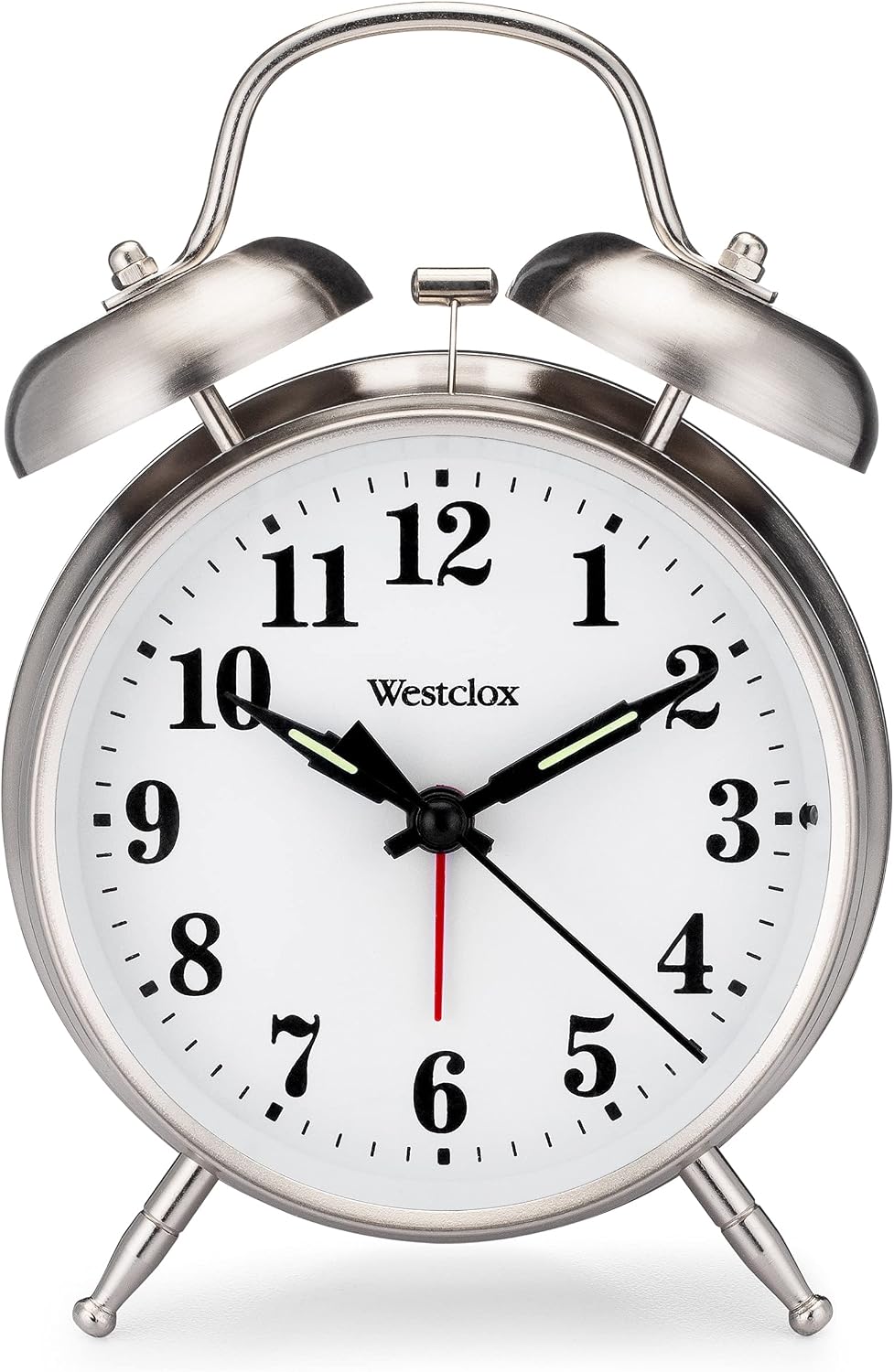 Westclox Big Ben Twin Bell Alarm Clock | Loud Alarm Clock for Heavy Sleepers | Battery Operated Clock with Backlight for Bedside Table, Bedroom, Kids Room, Desk (Gold, 4")