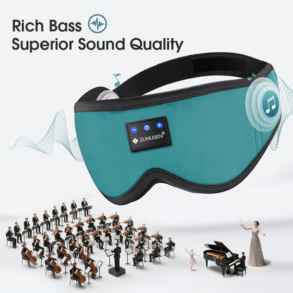 ZUMUSEN Bluetooth Sleep Headphones Mask with 3D Stereo Speakers