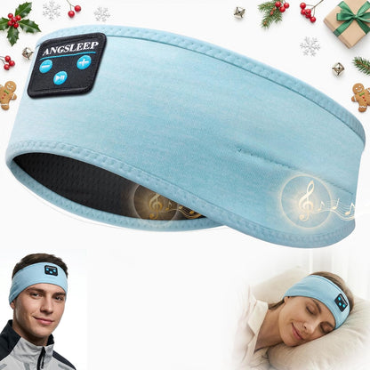 Sleep Headphones Bluetooth 5.4 Headband, Wireless Sleep Music Earphones with Ultra-Thin Stereo Speakers for Side Sleepers, Breathable & Soft Sports Headband for Workout Running Travel Yoga