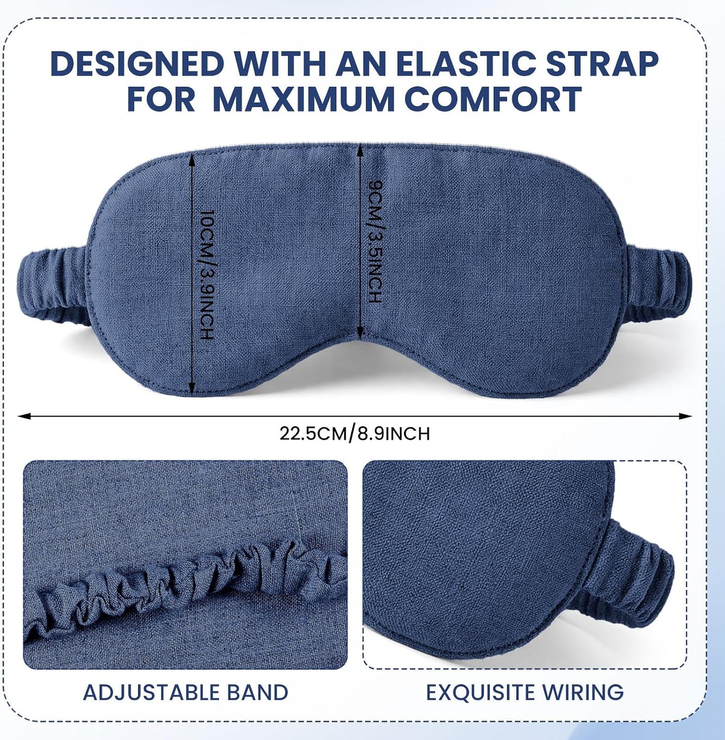 2 Set Pure Linen Sleep Mask Organic Cotton Eye Cover Gift,Linen