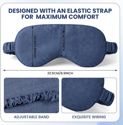 2 Set Pure Linen Sleep Mask Organic Cotton Eye Cover Gift,Linen